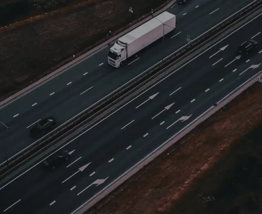 truck traveling on a highway